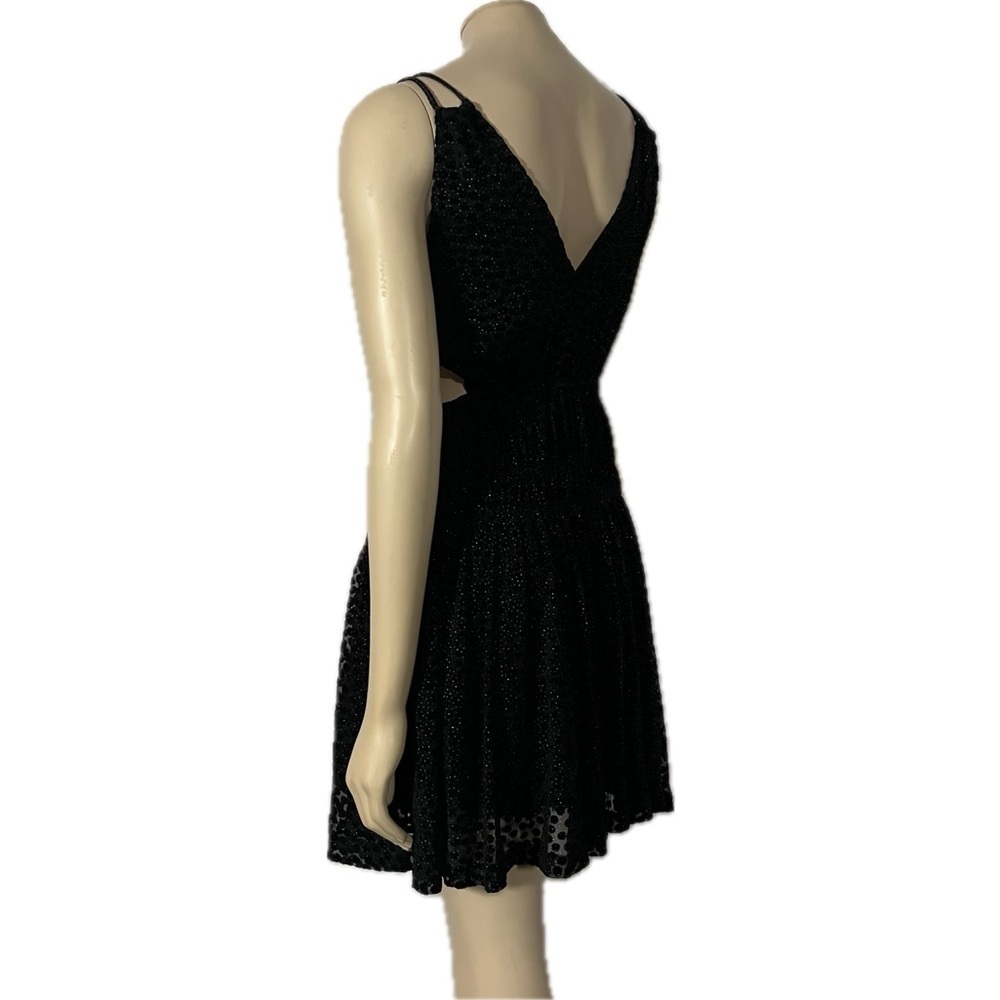 NWT Maje Cutout Glittered Flocked Tulle Mini Dress - Picture 9 of 16